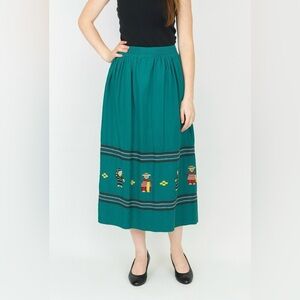 Ana's Guatemala Embroidered Skirt Vintage Embroidered Indigenous People Size S